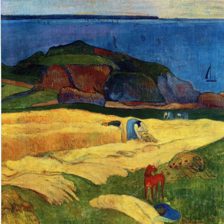Harvest le Pouldu, 1890 by Paul Gauguin - 6 X 6 Inches (Gretting Card)