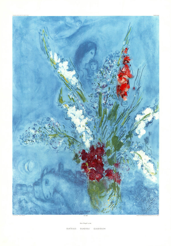 The Gladioli, 1955-56 by Marc Chagall - 24 X 32 Inches (Art Print)
