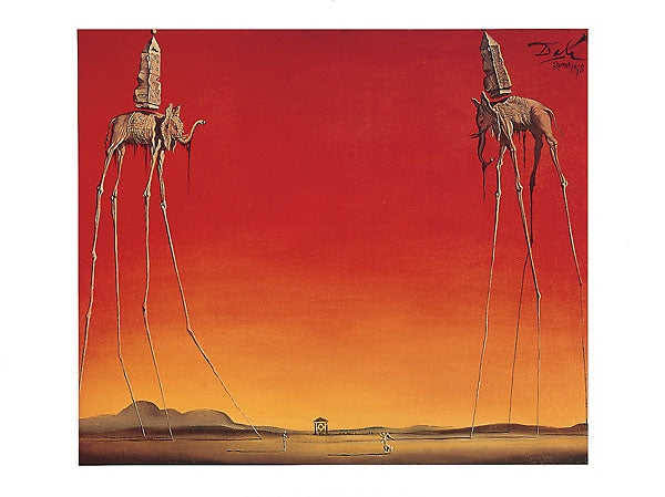 Les Eléphants by Salvador Dali - 24 X 32 Inches (Art Print)