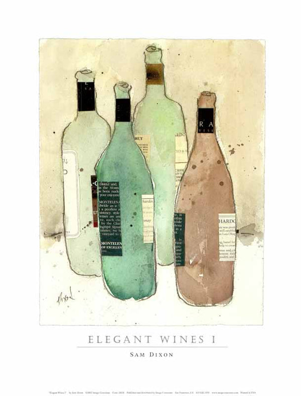 Elegant Wines I by Sam Dixon - 11 X 14 Inches (Art Print)