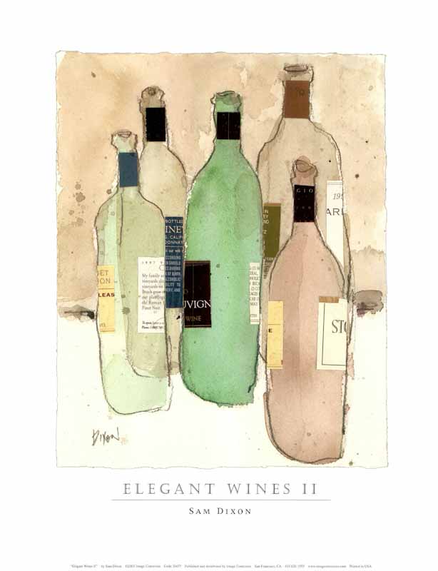 Elegant Wines II by Sam Dixon - 11 X 14 Inches (Art Print)