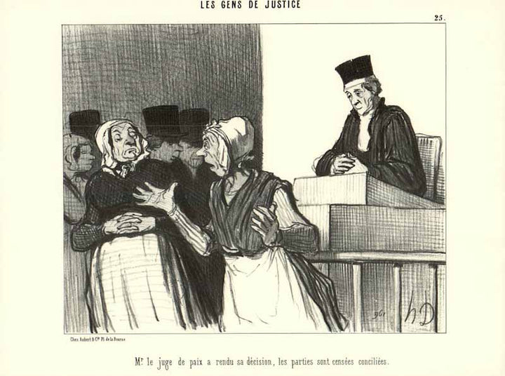 Les Gens de Justice no 8 by Honore Daumier - 10 X 12 Inches (Art Print)