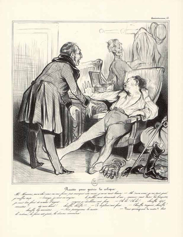 Recette pour Guerir la Colique by Honore Daumier - 10 X 12 Inches (Art Print)