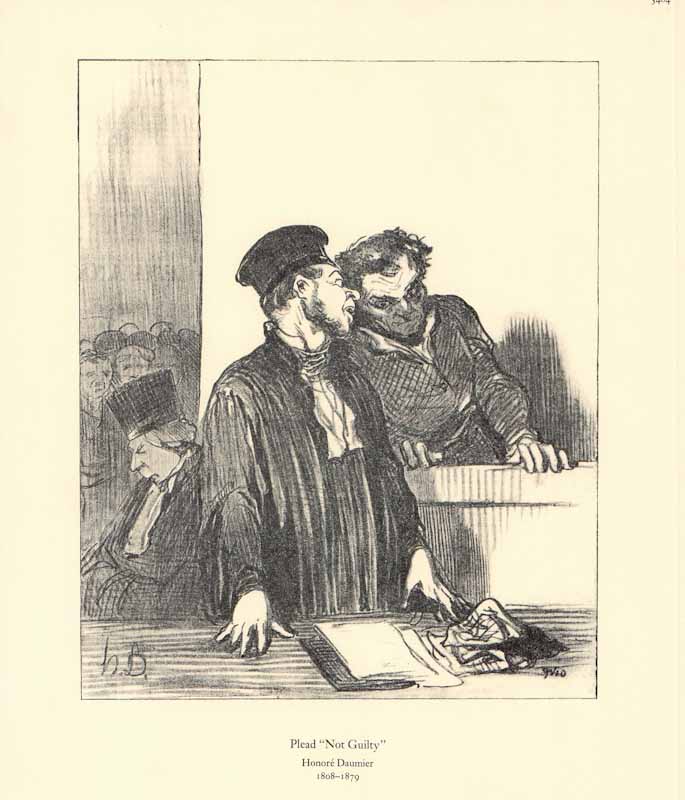 Not Guilty by Honore Daumier - 10 X 12 Inches (Art Print)