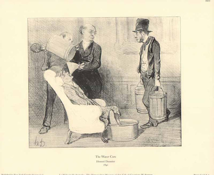 The Water Cure by Honore Daumier - 10 X 12 Inches (Art Print)