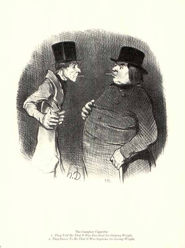 The Camphor Cigarette by Honore Daumier - 10 X 12 Inches (Art Print)
