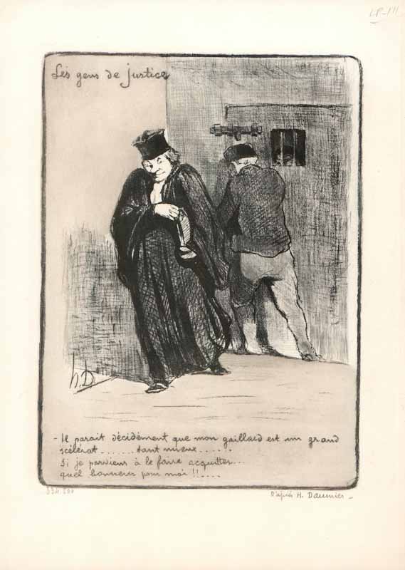 Les Gens de Justice no 16 by Honore Daumier - 11 X 15 Inches (Art Print)