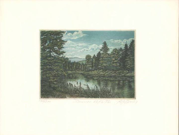 Summer Reflection, 1987 by Joseph Bonard - 10 X 13 Inches (Etching Titled, Numbered & Signed) 158/200