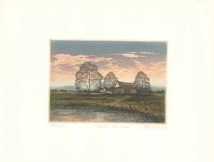 Under The Trees, 1987 by Joseph Bonard - 10 X 13 Inches (Etching Titled, Numbered & Signed) 179/250