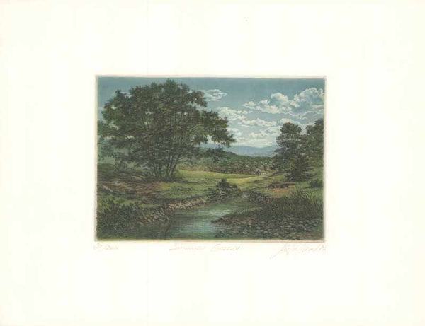 Summer Greens, 1986 by Joseph Bonard - 10 X 13 Inches (Etching Titled, Numbered & Signed) 69/200