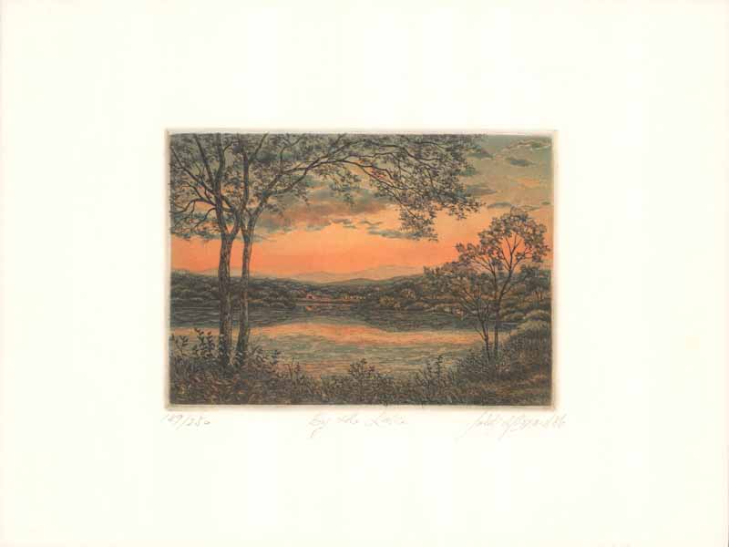 By the Lake, 1986 by Joseph Bonard 10 X 13 Inches (Etching Titled, N