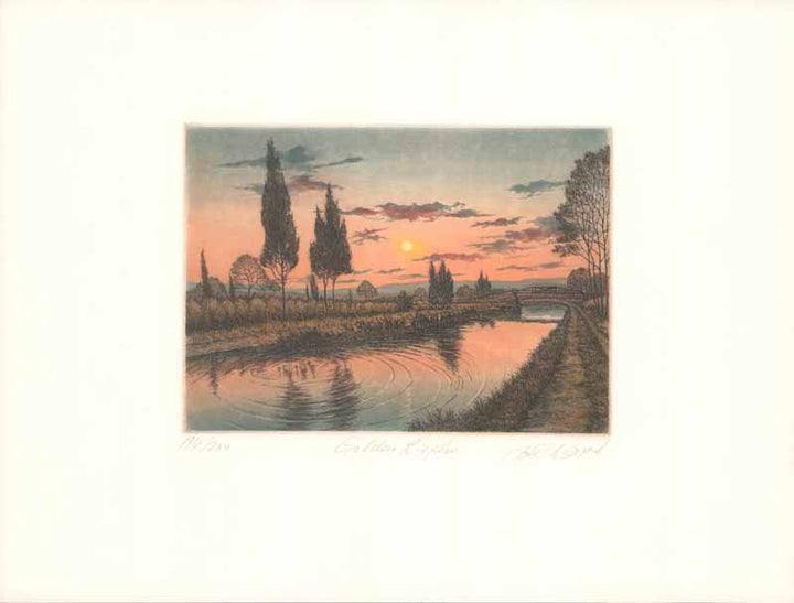 Golden Ripples by Joseph Bonard - 10 X 13 Inches (Etching Titled, Numbered & Signed) 194/200