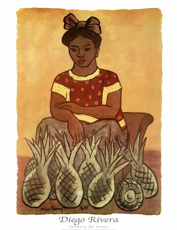 Pineapple Seller by Diego Rivera - 22 X 28 Inches (Art Print)