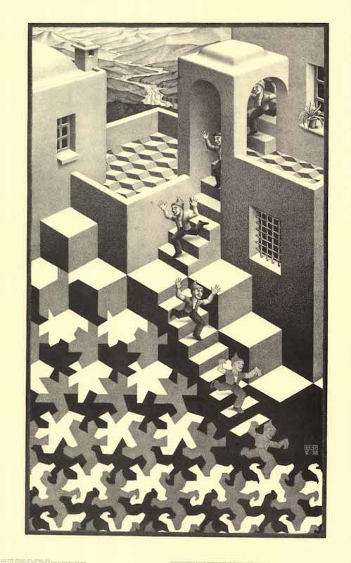 Cycle by M. C. Escher - 22 X 34 Inches (Art Print)