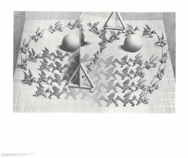 Magic Mirror by Maurits Cornelis Escher - 22 X 26 Inches (Art Print)