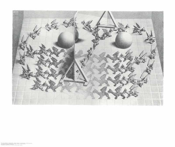 Magic Mirror by Maurits Cornelis Escher - 22 X 26 Inches (Art Print)