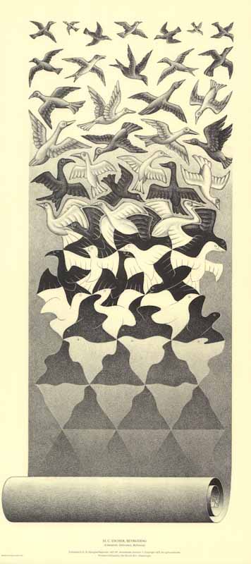 Bevrijding by M. C. Escher - 14 X 30 Inches (Art Print)