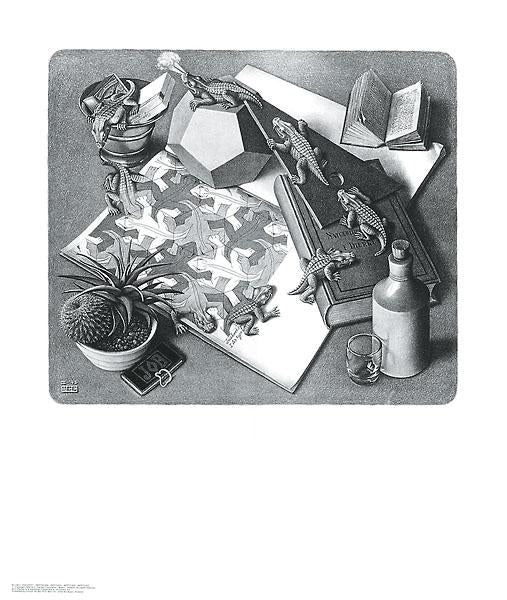 Reptiles by M. C. Escher - 22 X 26 Inches (Art Print)