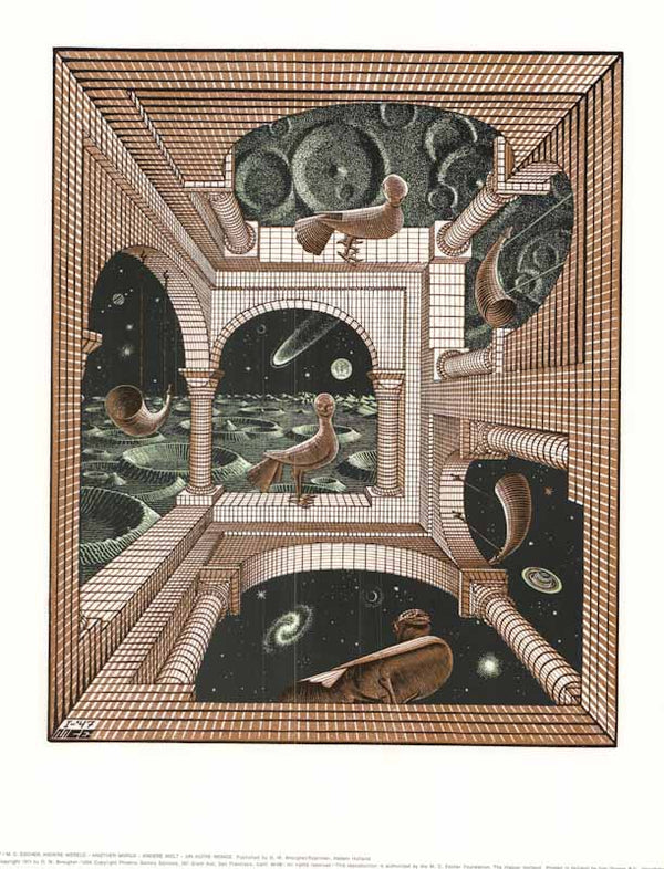 Another World by M. C. Escher - 14 X 17 Inches (Art Print)