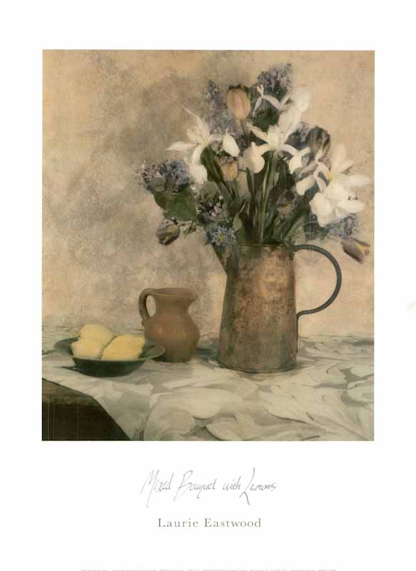 Mixed Bouquet with Lemons by Laurie Eastwood - 18 X 24 Inches (Art Print)