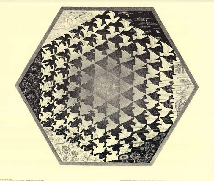 Verbum by M. C. Escher - 22 X 26 Inches (Art Print)