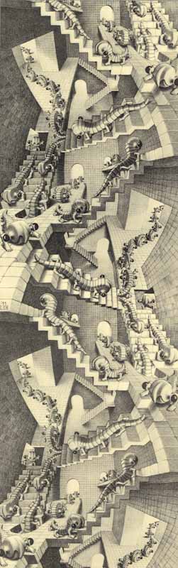 House of Stairs by M. C. Escher - 14 X 44 Inches (Art Print)