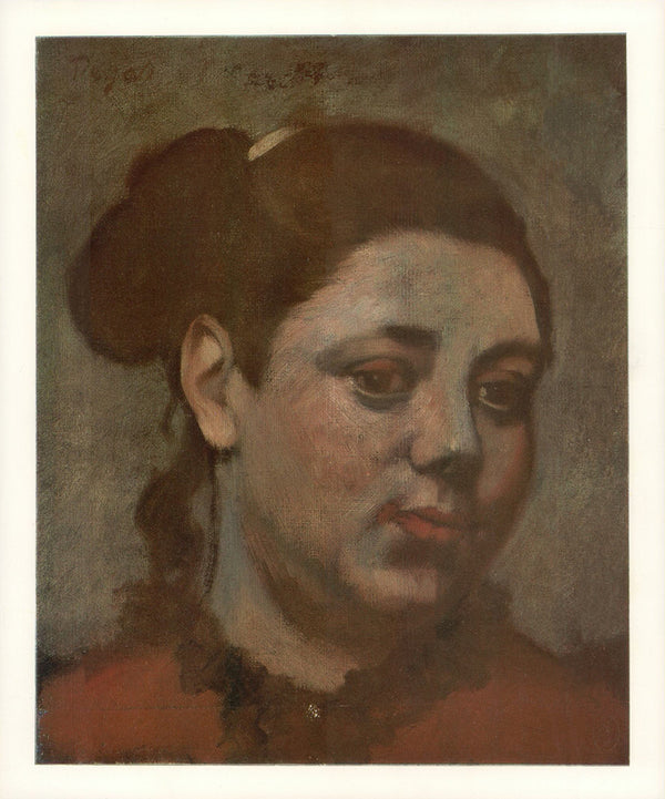 Head of a Woman 1874 by Edgar Degas - 12 X 14 Inches (Facsimile)