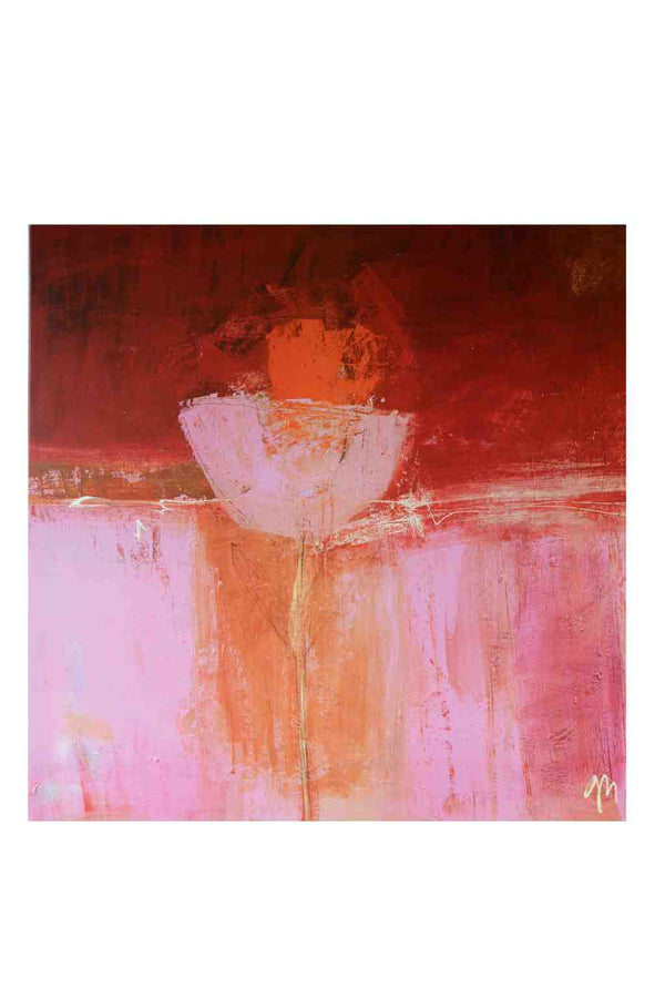 Pink Rose by Jocelyne Bonzom- 35 X 35 Inches - Offset on Canvas Gallery Wrap Ready to Hang