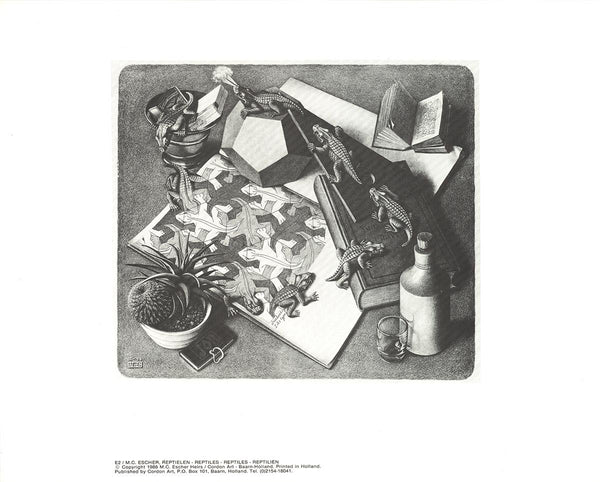 Reptiles, 1988 by M. C. Escher - 10 X 12 Inches (Offset Lithograph)