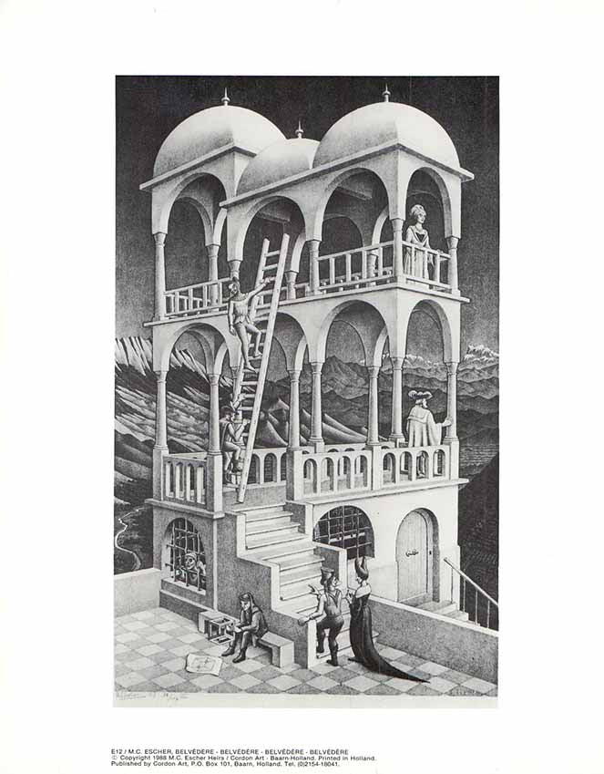 Belvédère, 1988 by M. C. Escher - 10 X 12 Inches (Offset Lithograph ...