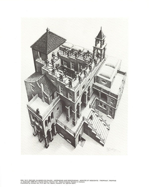 Ascending and Descending, 1988 by M. C. Escher - 10 X 12 Inches (Offset Lithograph)
