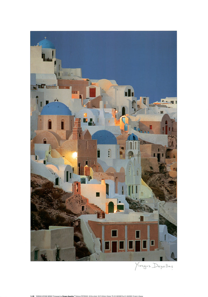 Village At Dusk by Yiorgos Depollas - 20 X 28 Inches (Art Print)