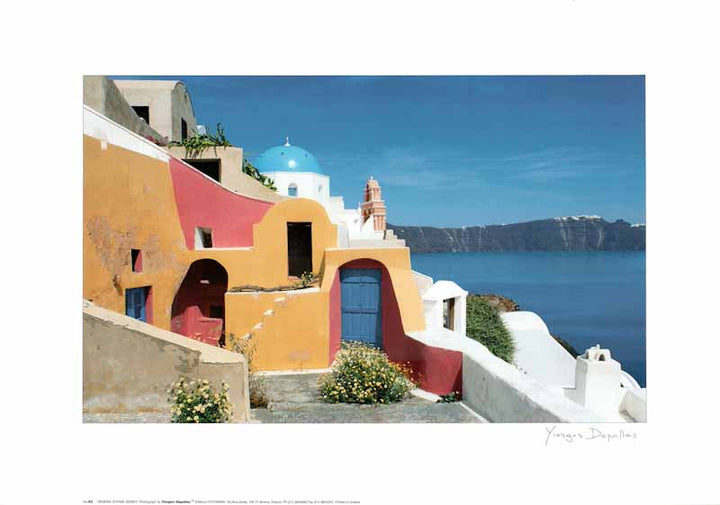 View of Santorini by Yiorgos Depollas - 20 X 28 Inches (Art Print)