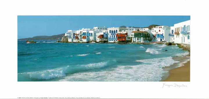 Greek Ocean Villas by Yiorgos Depollas - 13 X 28 Inches (Art Print)