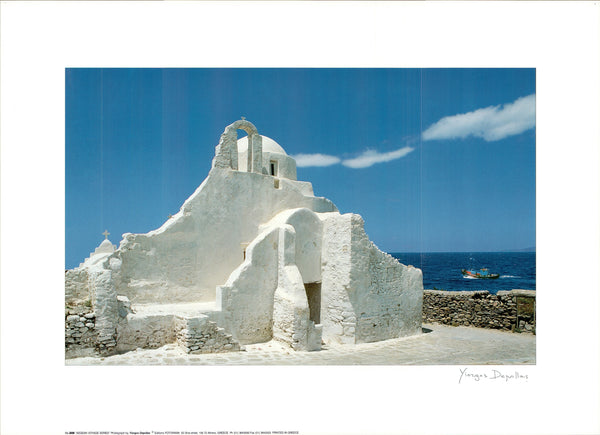 White Church by Yiorgos Depollas - 20 X 28 Inches (Art Print)