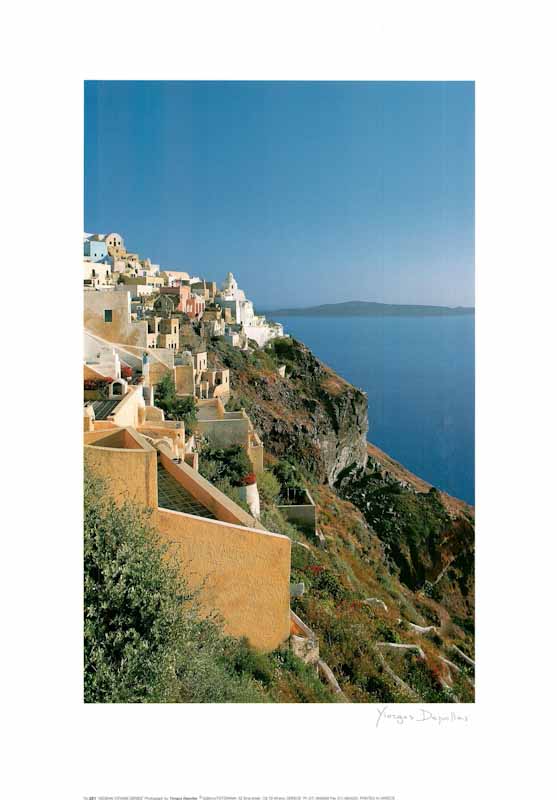 Hillside view with Yellow by Yiorgos Depollas - 20 X 28 Inches (Art Print)