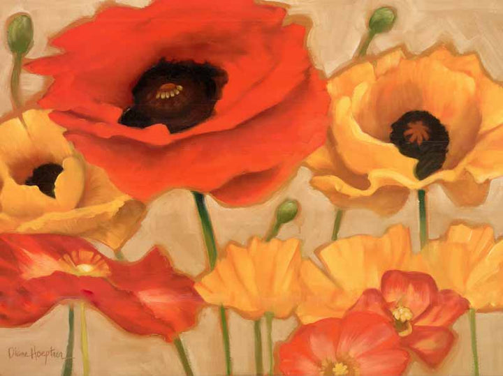 Poppies by Diane Hoeptner - 30 X 40 Inches (Art Print)