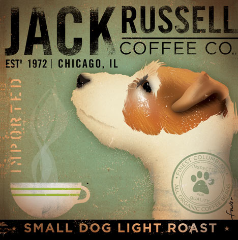 Jack Russell Coffee Co. by Stephen Fowler - 12 X 12 Inches (Art Print)