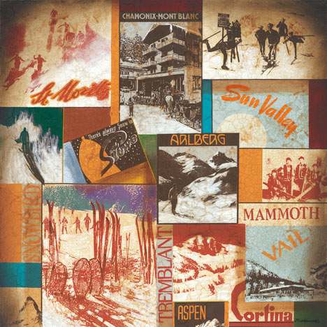 Ski Lodges by Val Bustamonte- 27 X 27 Inches (Art Print)