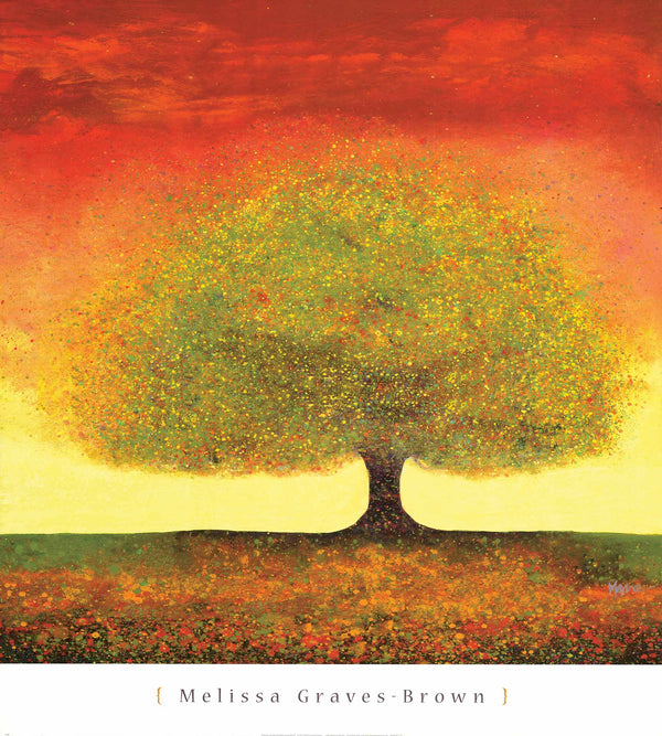 Dreaming Tree Red by Melissa Graves-Brown - 27 X 30 Inches (Art Print)