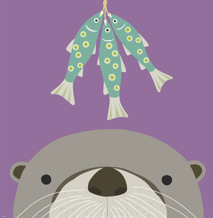 Peek-a-Boo Otter by Yuko Lau - 12 X 12 Inches (Art Print)