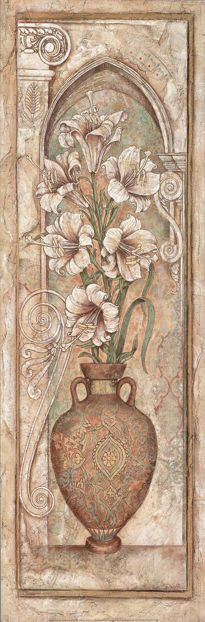 Amphora of Lilies by Arnold Iger - 12 X 36 Inches (Art Print)