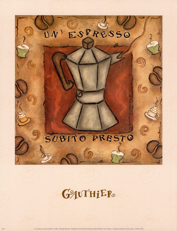 Un' Espresso by Aline Gauthier - 11 X 14 Inches (Art Print)
