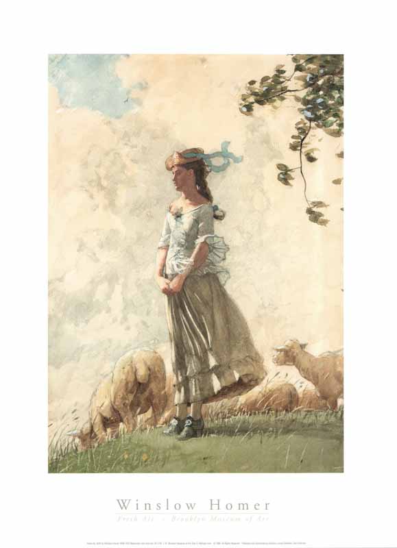 Fresh Air by Winslow Homer - 18 X 24 Inches (Art Print)