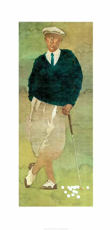 Vintage Male Golfer by Bart Forbes - 18 X 35 Inches (Art Print)
