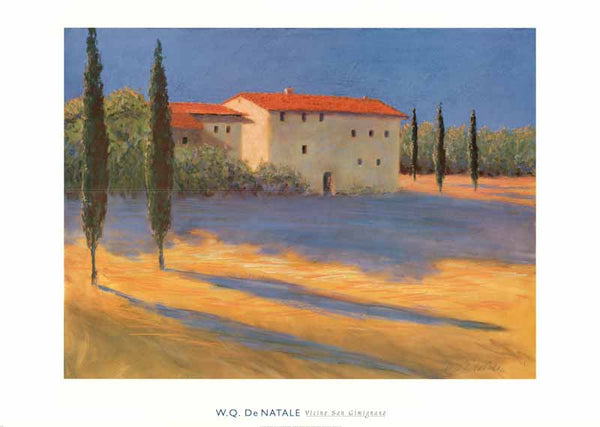 Vicino San Gimignano, by W. Q. DeNatale - 26 X 36 Inches (Art Print)