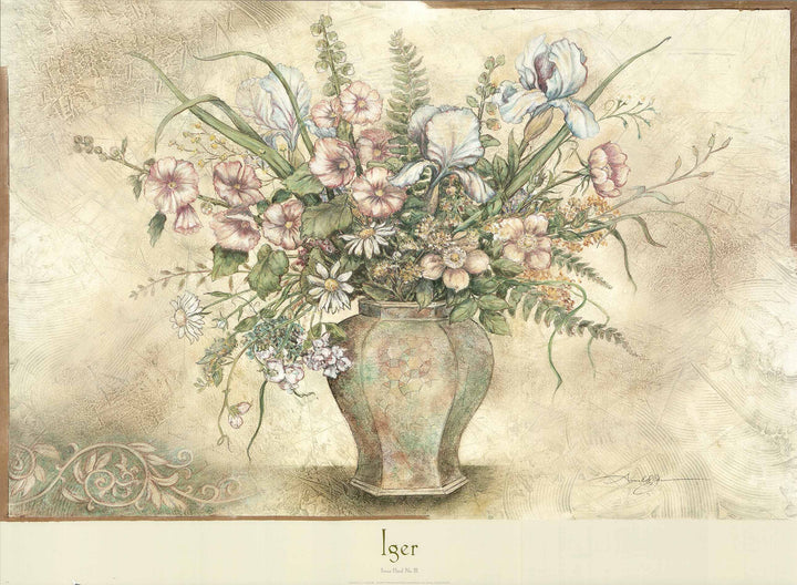 Fresco Floral No. III by Arnold Iger - 26 X 36 Inches (Art Print)