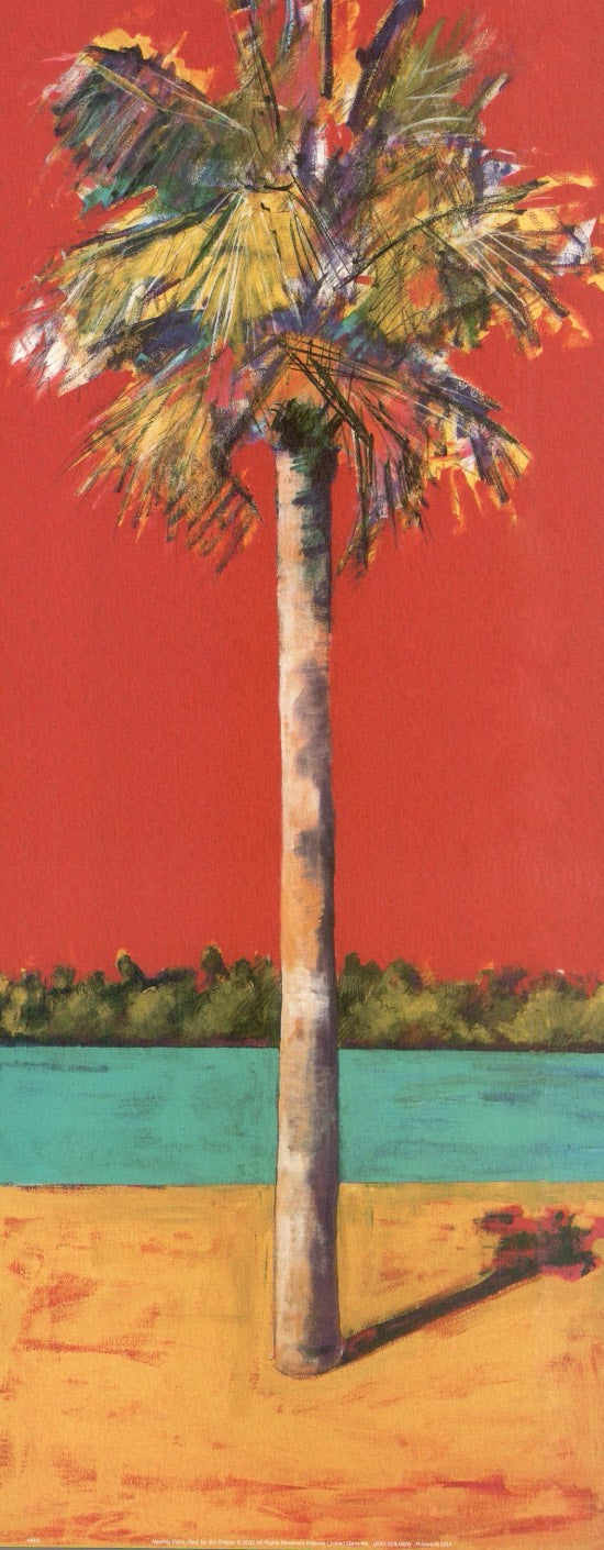 Healing Palm, Red by Jim Draper - 8 X 20 Inches (Art Print)