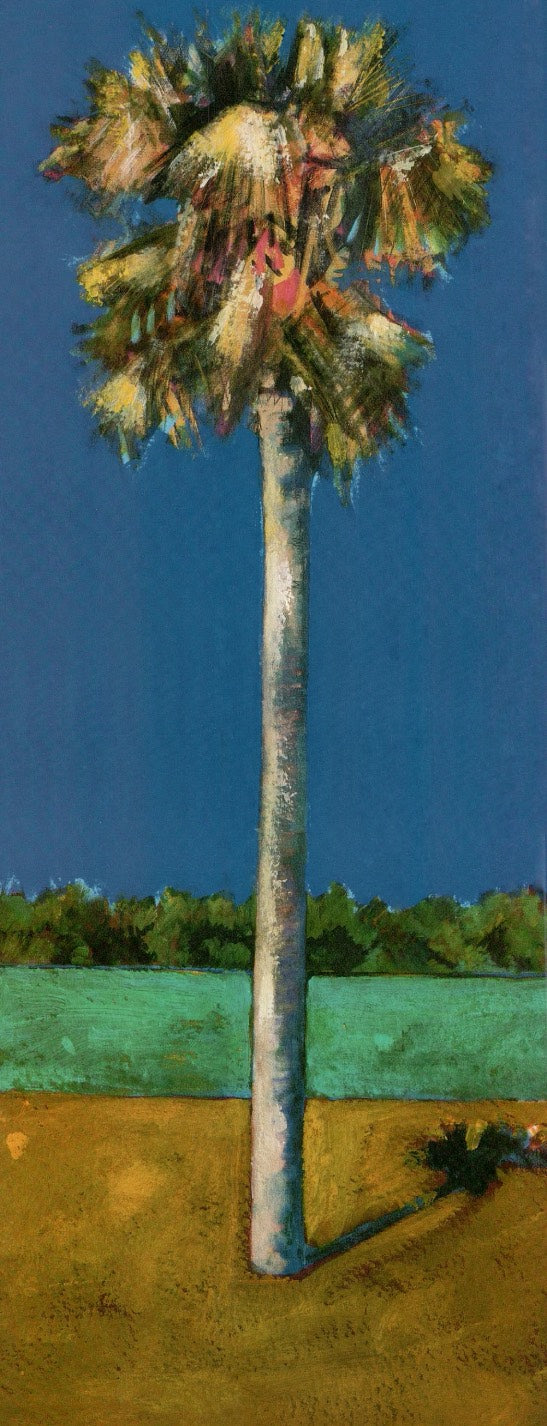 Healing Palm, Royal Blue by Jim Draper - 8 X 20 Inches (Art Print)