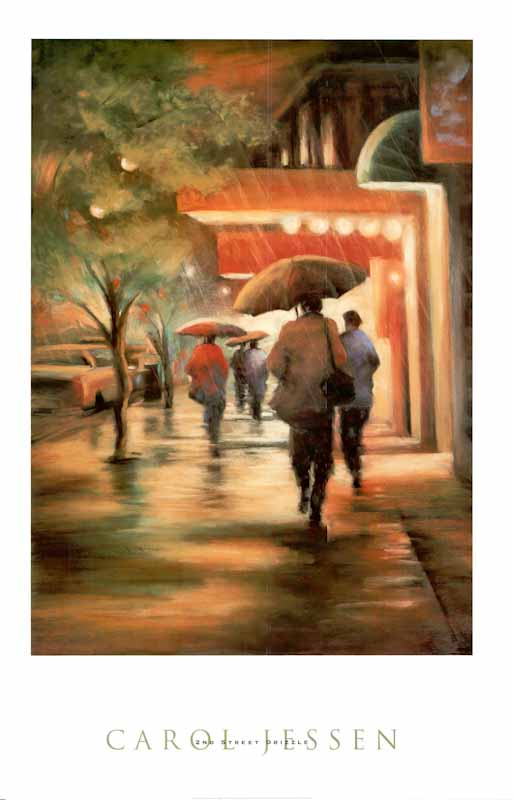 2nd Street Drizzle by Carol Jessen - 24 X 36 Inches (Art Print)